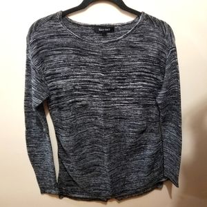 Ellen Tracy Black Ivory Cotton Blend Crewneck Sweater Size Small